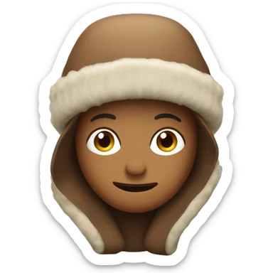 brown winter hat no person sticker