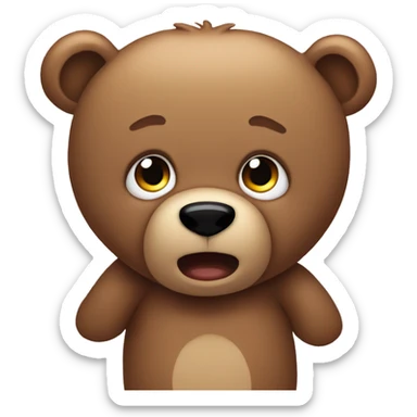 scared teddy bear  sticker