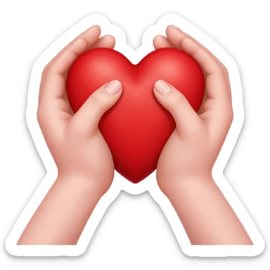 Red Heart between hands sticker