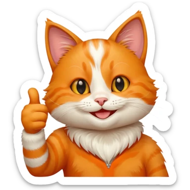 Cat smiling and giving thumbs up sticker