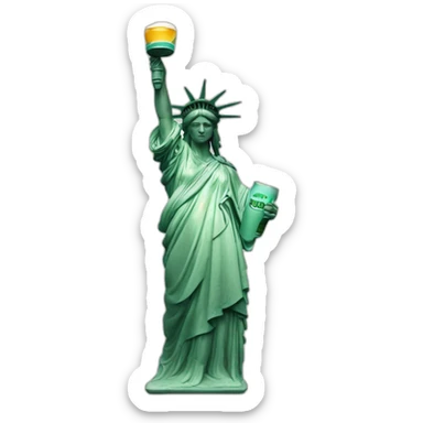 the statue of the liberty drink à beer  sticker