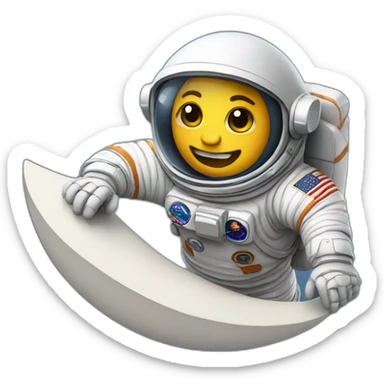 Astronaut surfing on the moon sticker