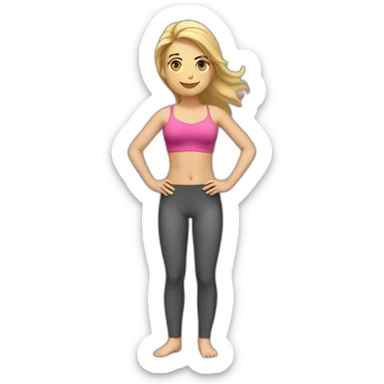 fit Caucasian woman bra  (hands-in-hair pose) (full body) sticker