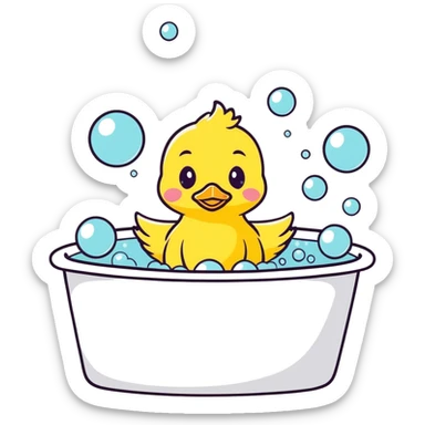  Tub of cute ducks sticker