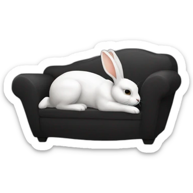 Lapin noir couché sticker