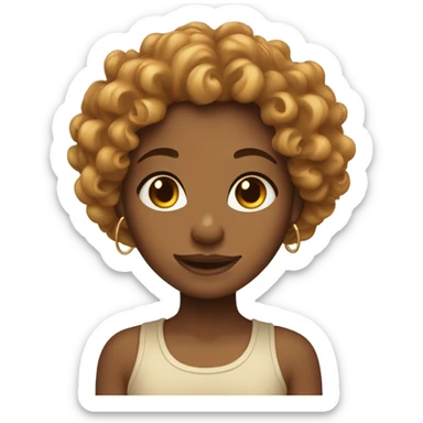 Caramel skin girl with curly hair and face piercings  sticker