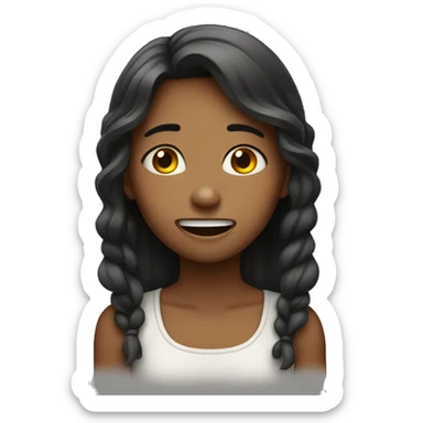 Girl crying and laughing sticker