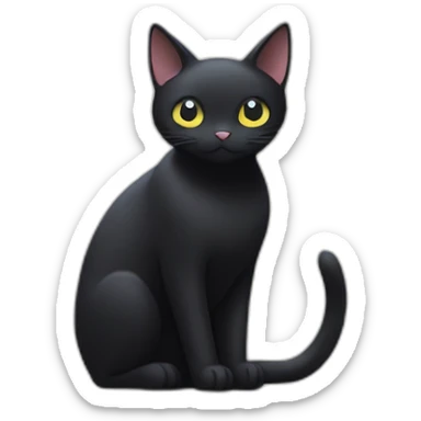 Studio Ghibli’s jiji the black cat with a small white mustache sticker