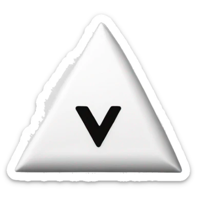 a white V letter with the play video symbol, the triangl lie youtube but in white, within the V letter sticker