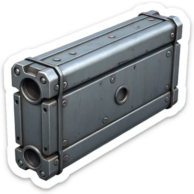 Clean metal beam, unweathered steel, no rust, no damage, sci-fi industrial style, smooth surfaces, high-quality PBR game asset, detailed but clean sticker