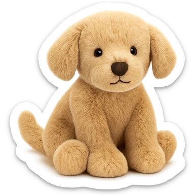 cute golden retriever puppy jellycat plushie sticker