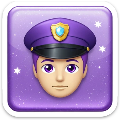 Glitter Purple and Cian police sticker