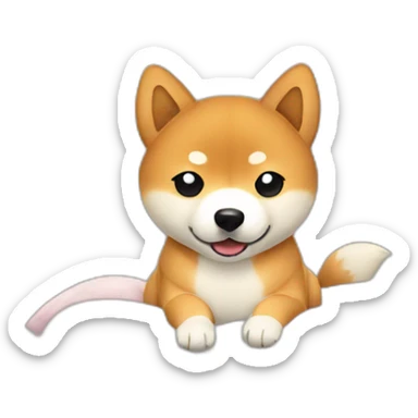 Shiba Inu tucked into bed sticker