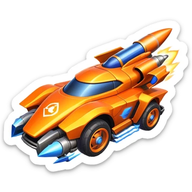 Rocket League car with rocket boost sticker