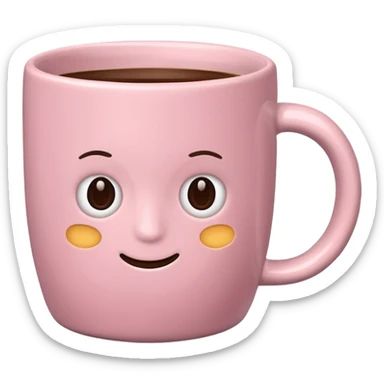 Coffe in a soft pink mug sticker
