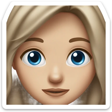 Female, blue eyes, freckles, long brown hair sticker