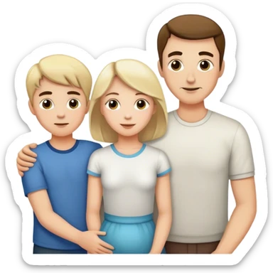 Family with Mom, Dad, 2 boys  sticker