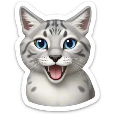 Blue lynx point cat eating duck magret sticker