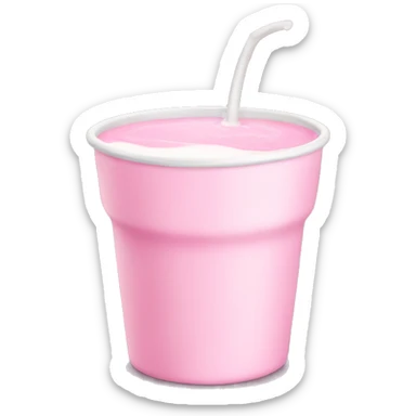Pink milk in a cup sticker