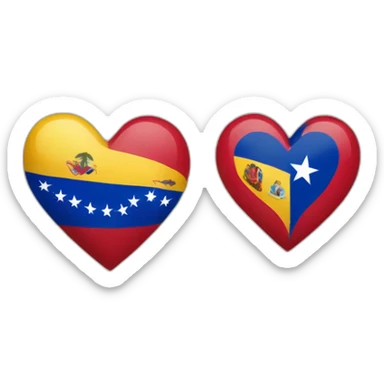 heart Venezuela and Dominican Republic  sticker