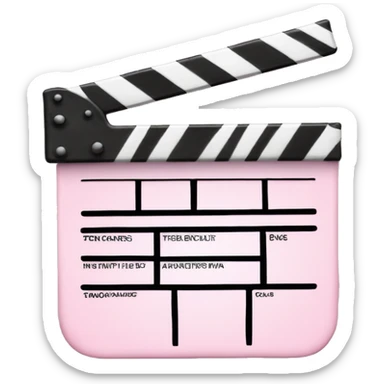 Pale pink movie clapper board sticker