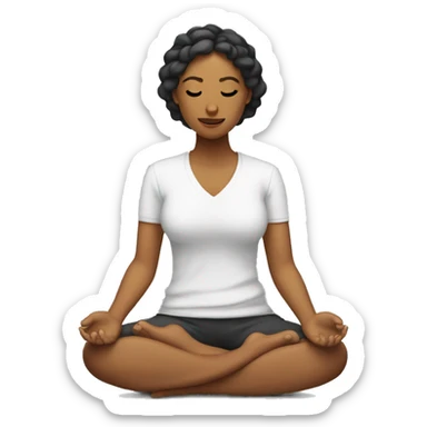 Mujer rizada meditando sticker