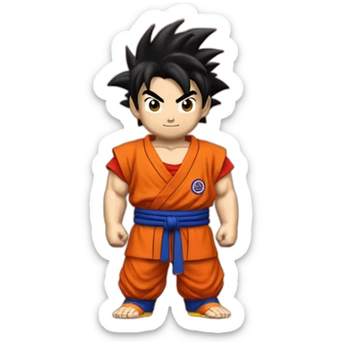 Son goku en tenue de Vovinam Viet Vo Dao et avec une ceinture rouge sticker