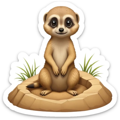 meerkat poking out of the ground  sticker