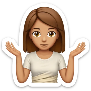 Mummy, his clothes:white T-shirt, brown hair sticker