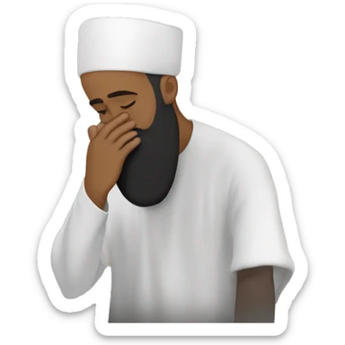 ￼ create a black bearded, Muslim man praying sticker