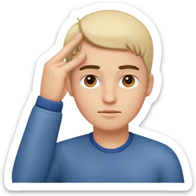 Can you create simple emoji 🤫 similir to this one but finger on the head and loking confident relax focused and concentrated like marcus rashford celebration sticker