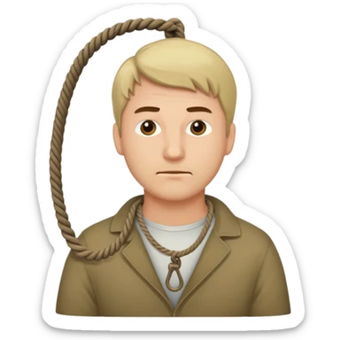A man with a noose around his neck sticker