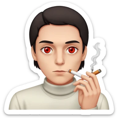 Red eyes joint in mouth sticker