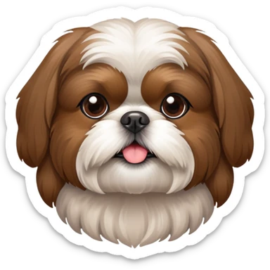 brown shih tzu sticker
