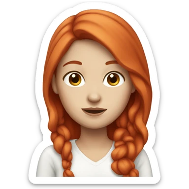 White girl with red hair  sticker