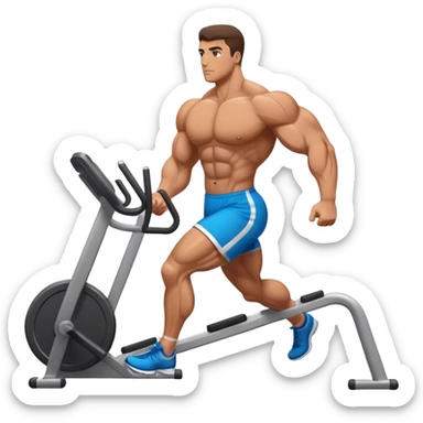 bodybuilder cardio in gym sticker