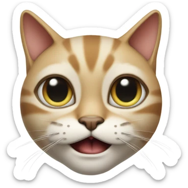 A face that half of the face is a cat face and the other one is a human face sticker