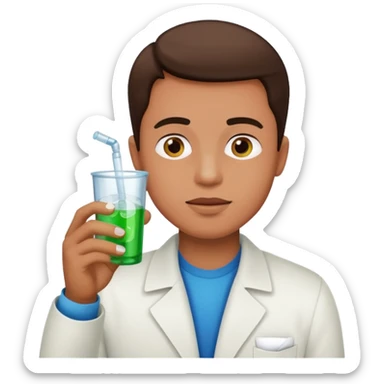 Man popping the pills and drinking sprite sticker