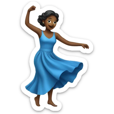 blue dress dancing woman sticker
