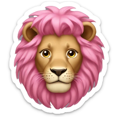 Lion with pink hair sticker