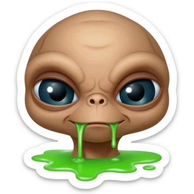 E.T. The Extra-Terrestrial from the movie puking green liquid sticker