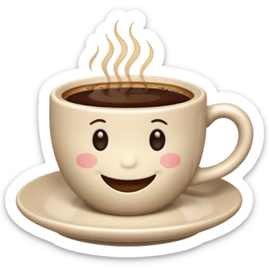 a cute cup of coffee with a smile, without the plate sticker