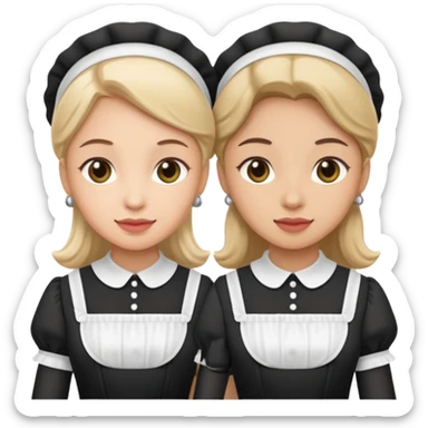 two maids are holding the mp sticker