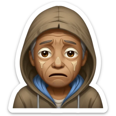 Mendiga chorando muito na rua sticker