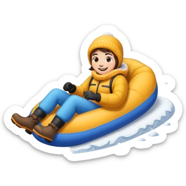 Tubing down snow sticker