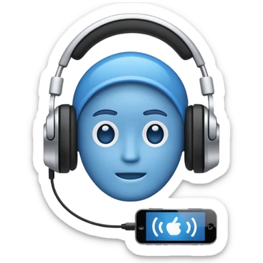 Podcast Broadcast Stream Blue Outline sticker