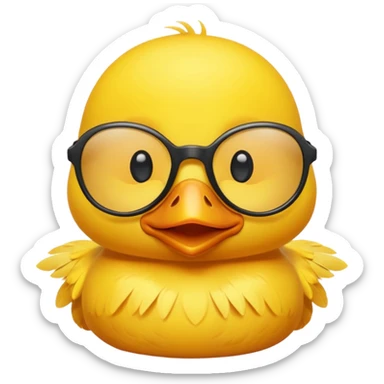 dame un pato amarillo con lentes de sol sticker