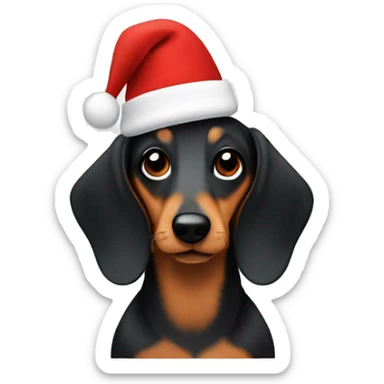 Sausage dog with Christmas hat sticker