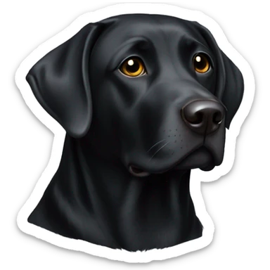 Black lab with small white patch on chest sticker