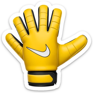 Des gants de gardien de but de foot nike jaune le plus réaliste possible  sticker